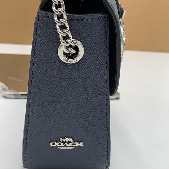 COACH Gemma Crossbody In Colorblock With Apple Buckle Forest Midnight Navy color - Picture 5 of 16